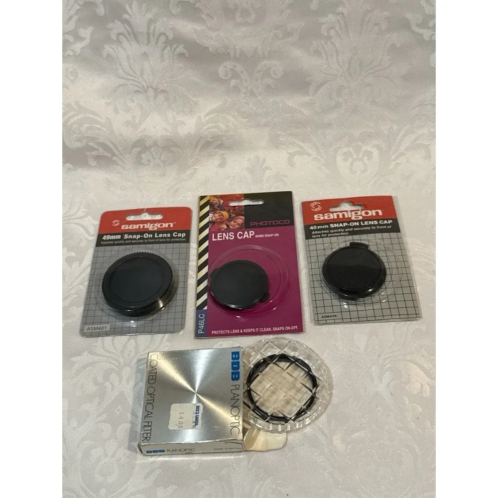 vintage camera Samigon snap-on lens caps in 48mm and 49mm BDB Planoptic Lot 4